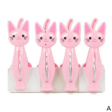 Load image into Gallery viewer, 4pcs Creative Cats Plastic Clothes Pegs Clothespins Cute Beach Towel Clips Bed Sheet Handdoek Socks Windproof Laundry Pins