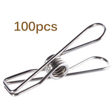 Load image into Gallery viewer, 100pcs stainless stee Clothes Pegs  Clothes Pins  For Coat Pants Laundry Drying pegs Beach Towel Clip Washing Towel Holder towel