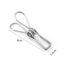 Load image into Gallery viewer, 100pcs stainless stee Clothes Pegs  Clothes Pins  For Coat Pants Laundry Drying pegs Beach Towel Clip Washing Towel Holder towel