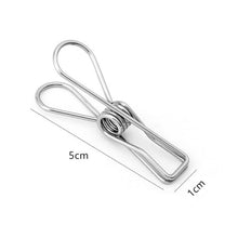 Load image into Gallery viewer, 100pcs stainless stee Clothes Pegs  Clothes Pins  For Coat Pants Laundry Drying pegs Beach Towel Clip Washing Towel Holder towel