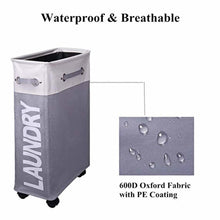 Load image into Gallery viewer, Rolling Corner Laundry Basket Slim Laundry Hamper with Mesh Cover Waterproof Clothes Toy Storage Bin Organizer hamper