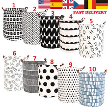 Load image into Gallery viewer, 1pc Folding Laundry Basket Round Storage Bin Bag Large Hamper Collapsible Clothes Toy Basket Bucket Organizer Large Capacity