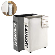 Load image into Gallery viewer, Rolling Corner Laundry Basket on Wheels Collapsible Slim Laundry Basket Hamper Dirty Clothes Washing Bag Organizer with Lid