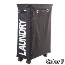 Load image into Gallery viewer, Rolling Corner Laundry Basket on Wheels Collapsible Slim Laundry Basket Hamper Dirty Clothes Washing Bag Organizer with Lid