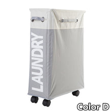 Load image into Gallery viewer, Rolling Corner Laundry Basket on Wheels Collapsible Slim Laundry Basket Hamper Dirty Clothes Washing Bag Organizer with Lid