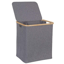 Load image into Gallery viewer, Laundry Basket with Lid, Large Bamboo Dirty Clothes Hamper with Handle, Waterproof Collapsible Laundry Hamper Storage for Bedroo