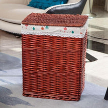 Load image into Gallery viewer, Dirty clothes storage basket rattan hamper extra large laundry basket hamper with lid hot pot shop clothes storage basket