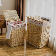 Load image into Gallery viewer, Dirty clothes storage basket rattan hamper extra large laundry basket hamper with lid hot pot shop clothes storage basket