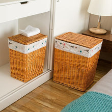 Load image into Gallery viewer, Dirty clothes storage basket rattan hamper extra large laundry basket hamper with lid hot pot shop clothes storage basket